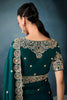 Wonderful Teal-Green Sequins Work Tissue Silk Event Wear Saree