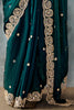 Wonderful Teal-Green Sequins Work Tissue Silk Event Wear Saree