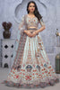 Surprising Sky-Blue Sequins Organza Silk Engagement Wear Lehenga Choli