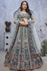 Marvelous Grey Sequins Organza Silk Bridesmaid Lehenga Choli