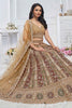 Marvelous Brown Embroidered Net Reception Wear Lehenga Choli