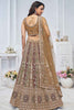 Marvelous Brown Embroidered Net Reception Wear Lehenga Choli