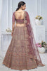 Astonishing Mauve Sequins Silk Wedding Wear Lehenga Choli With Dupatta