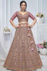 Astonishing Mauve Sequins Silk Wedding Wear Lehenga Choli With Dupatta