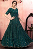 Ravishing Green Sequins Georgette Festival Wear Gown