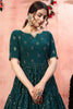 Ravishing Green Sequins Georgette Festival Wear Gown
