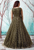 Precious Olive Green Foil Work Net Party Wear Gown