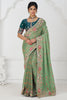 Dazzling Pista Green Heavy Border Work Viscose Silk Event Wear Saree