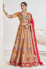 Surprising Mustard Yellow Embroidered Dola Silk Wedding Lehenga Choli 