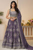 Adorable Purple Sequins Satin Silk Wedding Wear Lehenga Choli