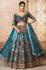 Lovable Blue Embroidered Banarasi Silk Bridesmaid Lehenga Choli