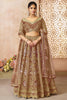 Delightful Brown Floral Motifs Banarasi Silk Bridesmaid Lehenga Choli