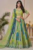 Stunning Green Thread Work Banarasi Silk Wedding Wear Lehenga Choli