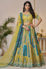 Wonderful Yellow Sequins Banarasi silk Wedding Wear Lehenga Choli