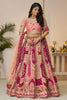 Dazzling Peach Embroidered Banarasi Silk Bridesmaid Lehenga Choli