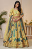 Alluring Yellow Embroidered Banarasi Silk Wedding Wear Lehenga Choli