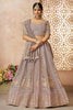 Astonishing Mauve-Color Embroidered Tissue Engagement Lehenga Choli