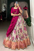 Gorgeous Rani Pink Floral Print Dola Silk Traditional Lehenga Choli