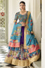 Adorable Purple Kalamkari Print Dola Silk Traditional Lehenga Choli