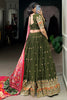 Wonderful Olive Green Embroidered Georgette Mehendi Wear Lehenga