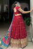 Shocking Maroon Georgette Wedding Lehenga Choli With Gaji Silk Dupatta