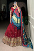 Shocking Maroon Georgette Wedding Lehenga Choli With Gaji Silk Dupatta