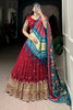 Shocking Maroon Georgette Wedding Lehenga Choli With Gaji Silk Dupatta