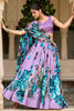 Adorable Lavender Floral Printed Silk Lehenga Choli With Dupatta