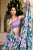 Adorable Lavender Floral Printed Silk Lehenga Choli With Dupatta