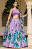 Adorable Lavender Floral Printed Silk Lehenga Choli With Dupatta