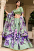 Endearing Pista Green Floral Printed Silk Festival Wear Lehenga Choli