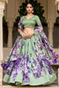 Endearing Pista Green Floral Printed Silk Festival Wear Lehenga Choli