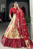 Captivating Red Shibori Printed Dola Silk Traditional Lehenga Choli