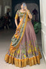 Astonishing Lilac Printed Silk Onam Special Lehenga Choli With Dupatta
