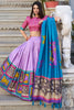 Pretty Lavender Kalamkari Printed Silk Festival Wear Lehenga Choli