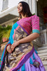 Pretty Lavender Kalamkari Printed Silk Festival Wear Lehenga Choli