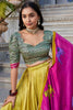 Glamorous Mustard Yellow Tussar Silk Kalamkari Printed Lehenga Choli