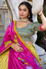 Glamorous Mustard Yellow Tussar Silk Kalamkari Printed Lehenga Choli