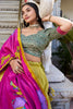 Glamorous Mustard Yellow Tussar Silk Kalamkari Printed Lehenga Choli