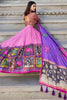 Astonishing Pink Kalamkari Printed Tussar Silk Lehenga Choli