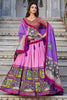 Astonishing Pink Kalamkari Printed Tussar Silk Lehenga Choli