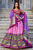 Astonishing Pink Kalamkari Printed Tussar Silk Lehenga Choli
