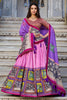 Astonishing Pink Kalamkari Printed Tussar Silk Lehenga Choli