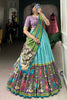 Winning Sea Green Kalamkari Print Silk Festival Wear Lehenga Choli