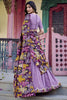 Awesome Lavender Thread Work Vichitra Silk Festival Wear Lehenga Choli