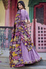 Awesome Lavender Thread Work Vichitra Silk Festival Wear Lehenga Choli