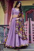 Awesome Lavender Thread Work Vichitra Silk Festival Wear Lehenga Choli