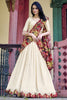 Lovely Off-White Embroidered Vichitra Silk Lehenga Choli With Dupatta
