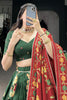 Marvelous Green Foil Work Tussar Silk Mehendi Wear Lehenga Choli