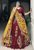 Incredible Maroon Floral Printed Tussar Silk Lehenga Choli With Dupatta